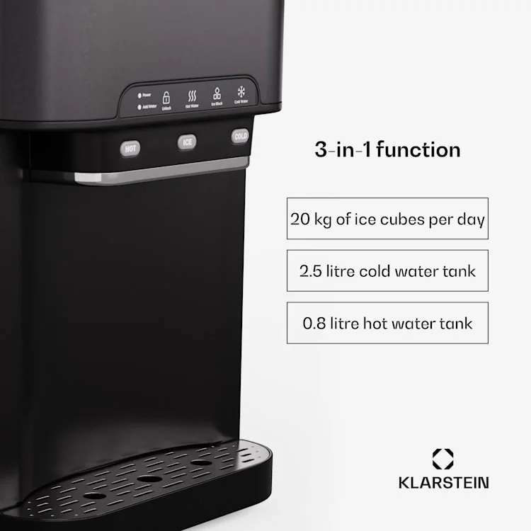 Aqueous ijsblokjesmachine 3-in-1 | Zwart