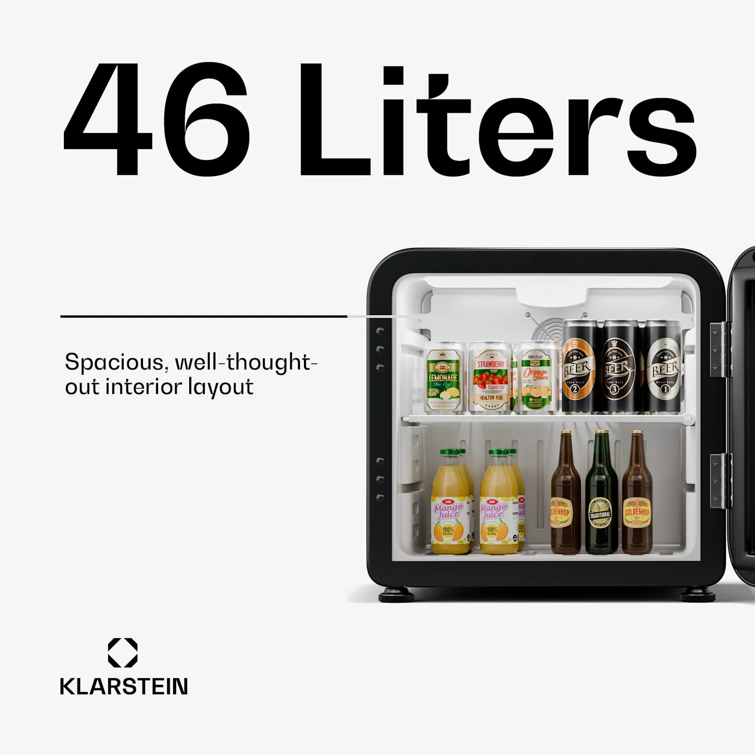 Audrey Evo Drankenkoeler Retro 46L | Zwart