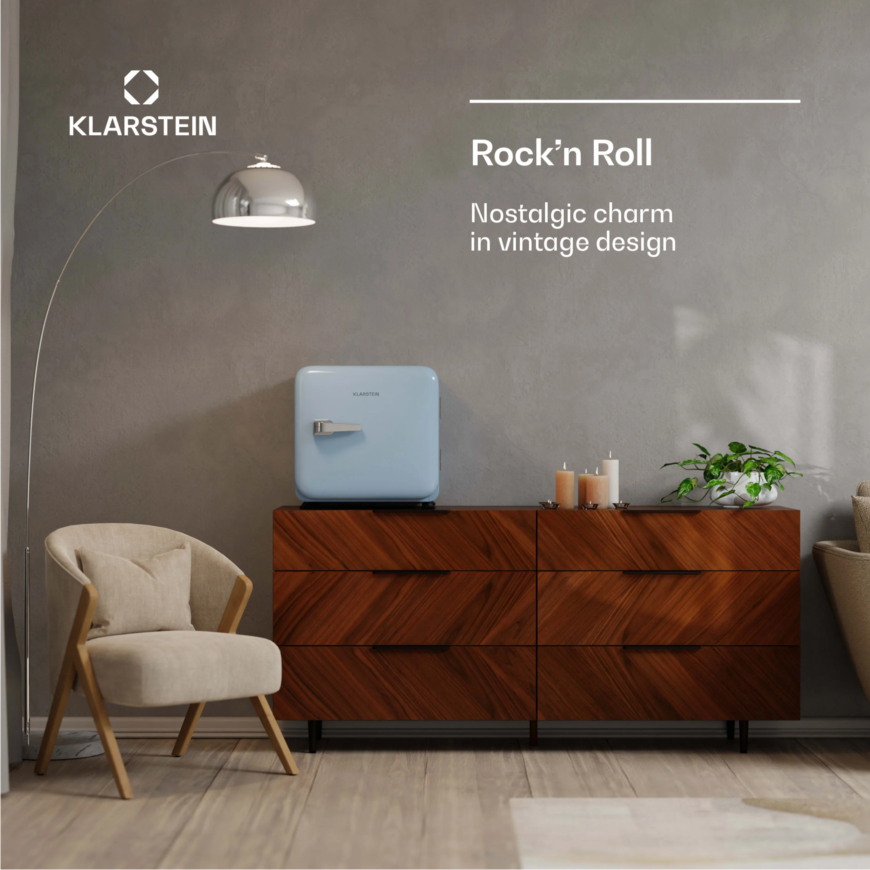 Audrey Evo Mini Koelkast 43L | Blauw