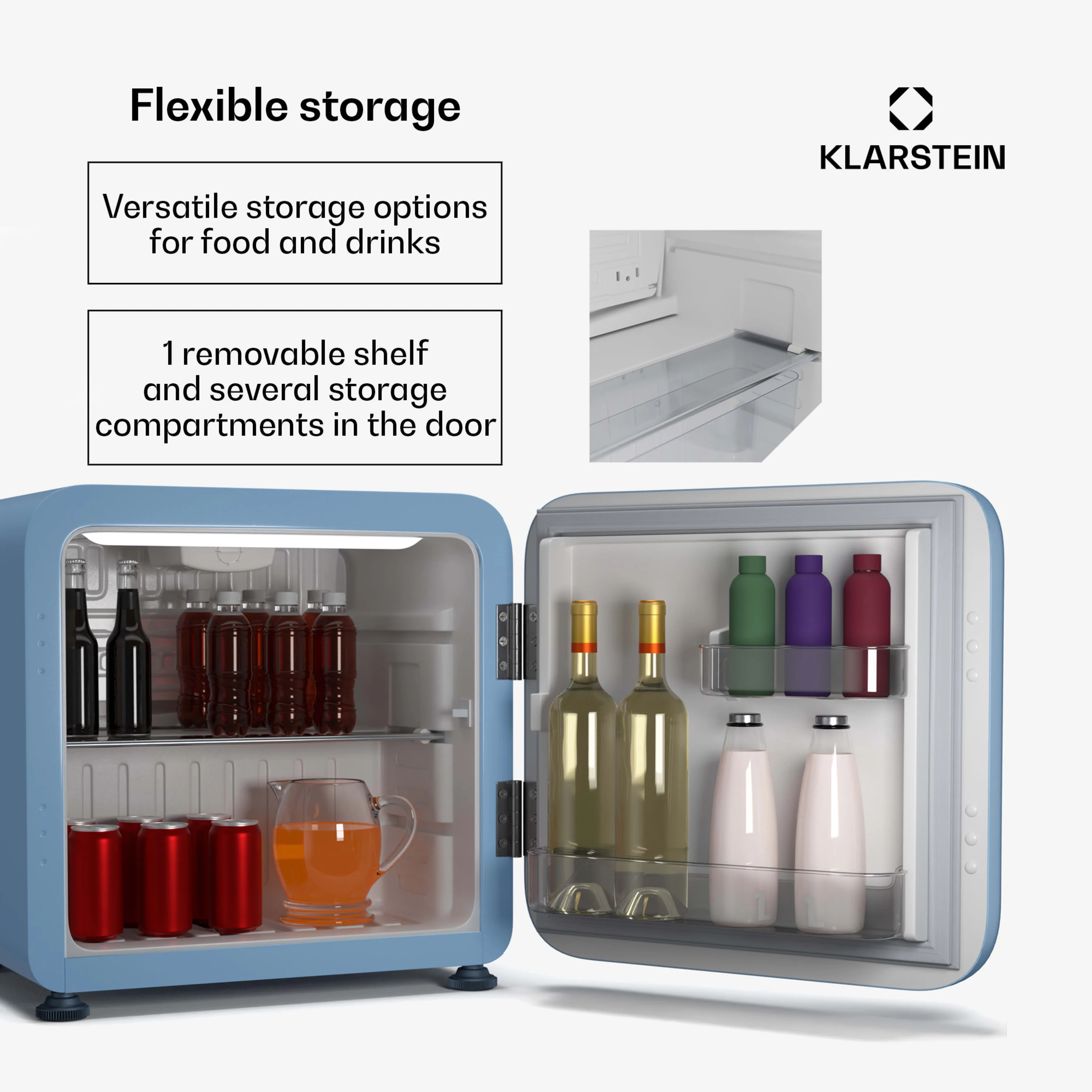 Audrey Evo Mini Koelkast 43L | Blauw