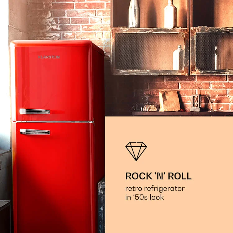 Audrey Retro koelkast koel-diepvriescombinatie | Rood