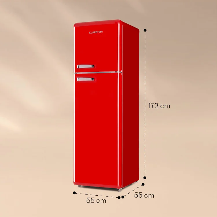 Audrey Retro koelkast koel-diepvriescombinatie | Rood