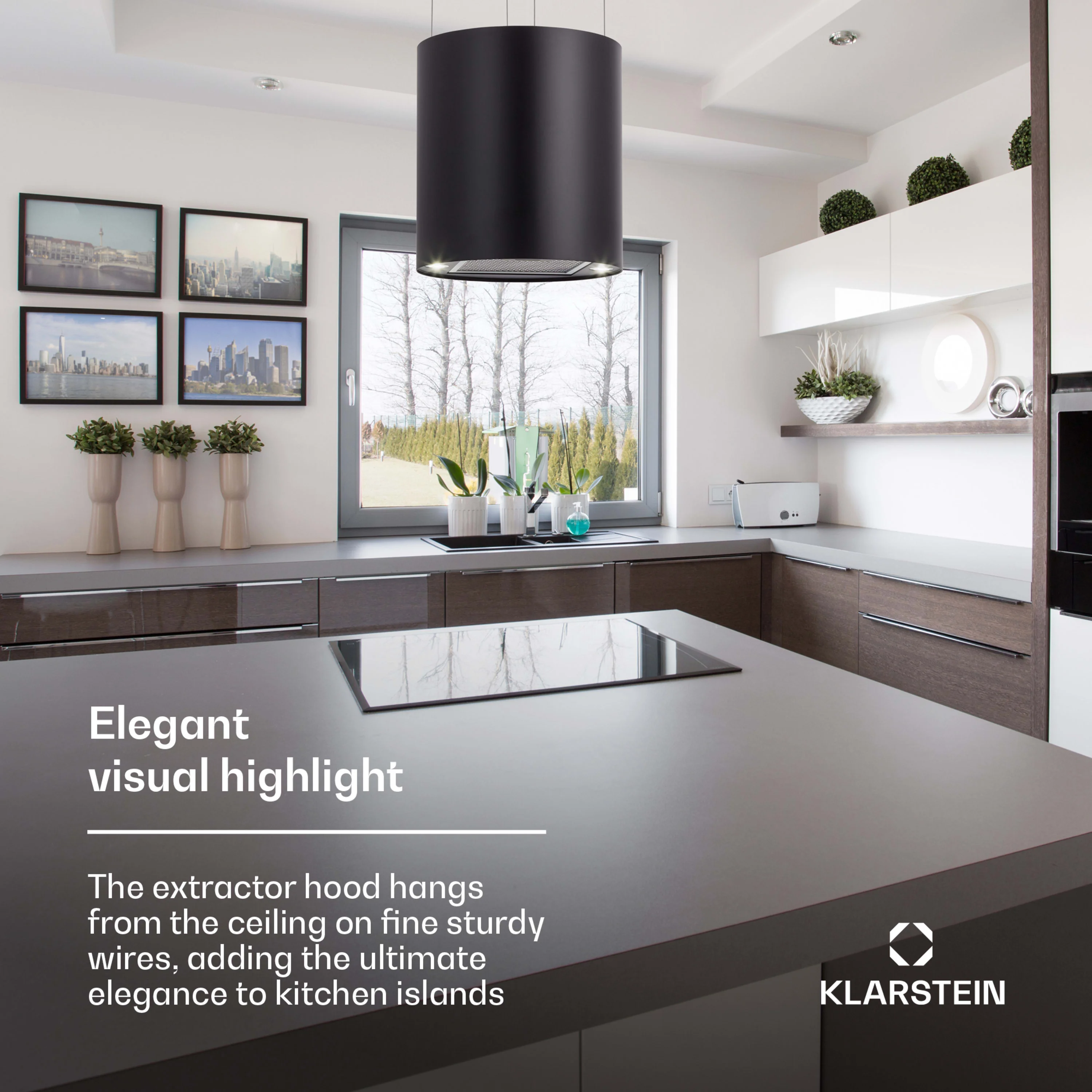 Barett eiland afzuigkap | Zwart