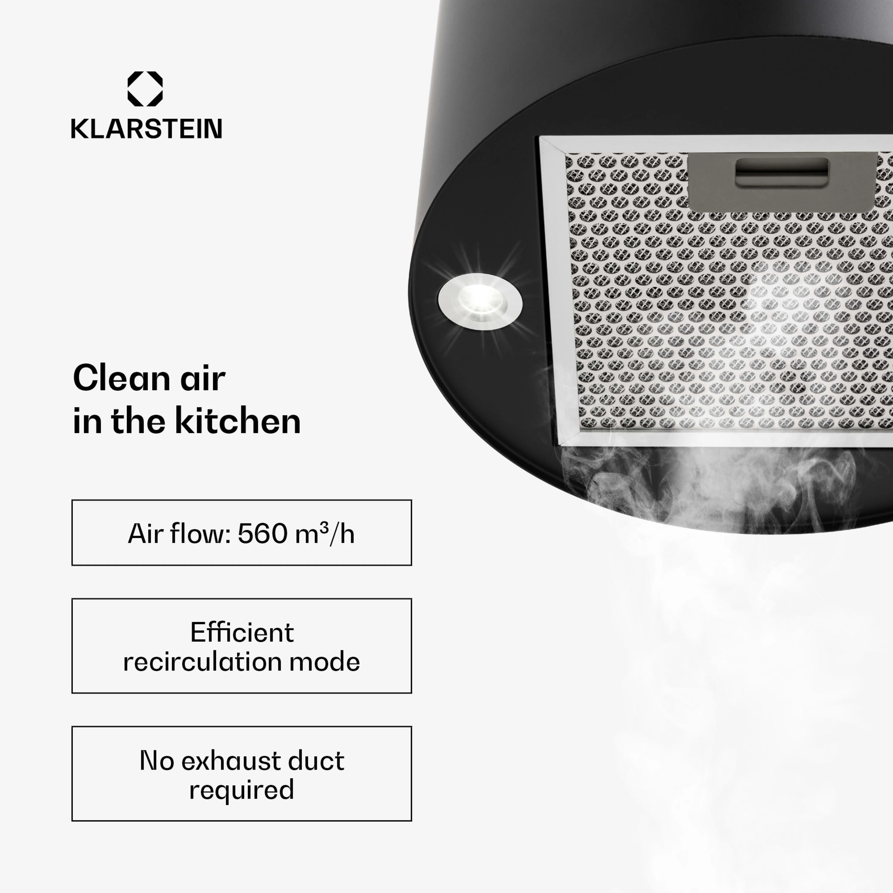 Barett eiland afzuigkap | Zwart