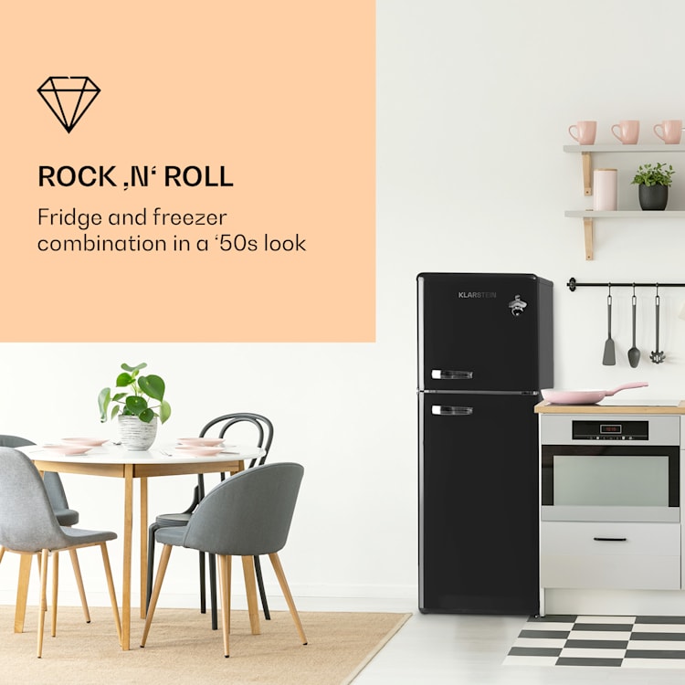 Audrey koelvriescombinatie 129cm | Zwart