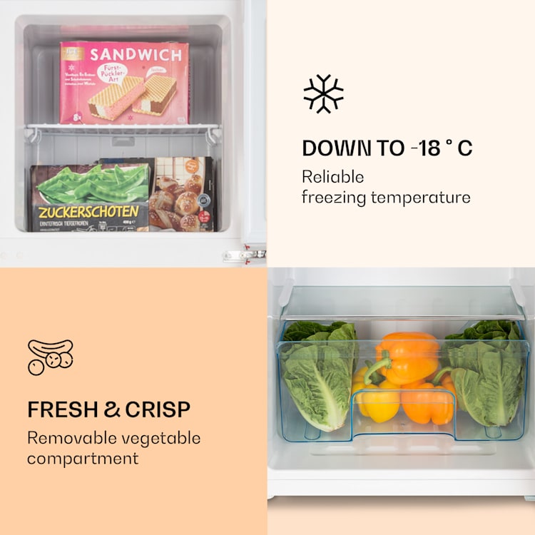 Audrey koelvriescombinatie 129cm | Zwart