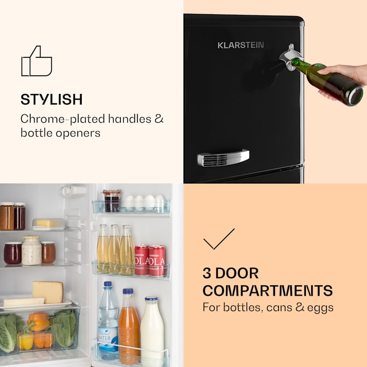 Audrey koelvriescombinatie 129cm | Zwart