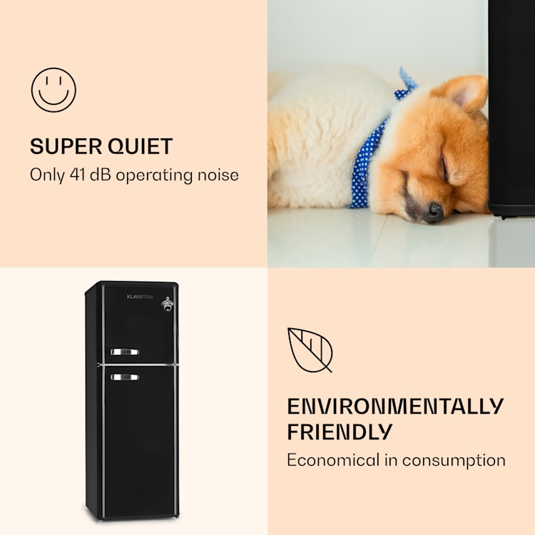 Audrey koelvriescombinatie 129cm | Zwart