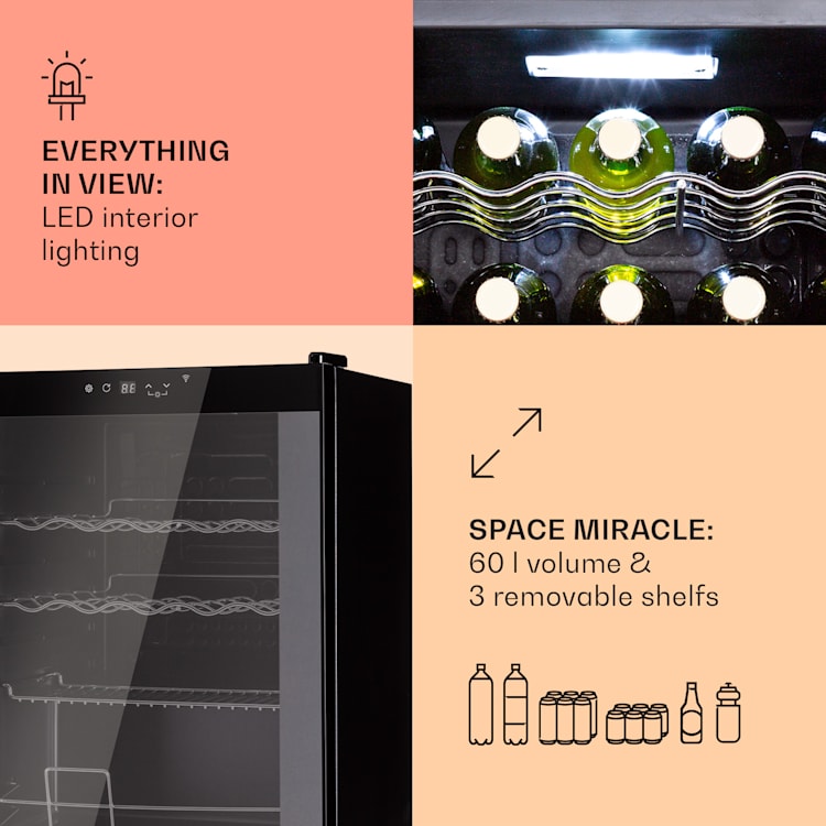 Coachella 60 koelkast 60 liter | Onyx