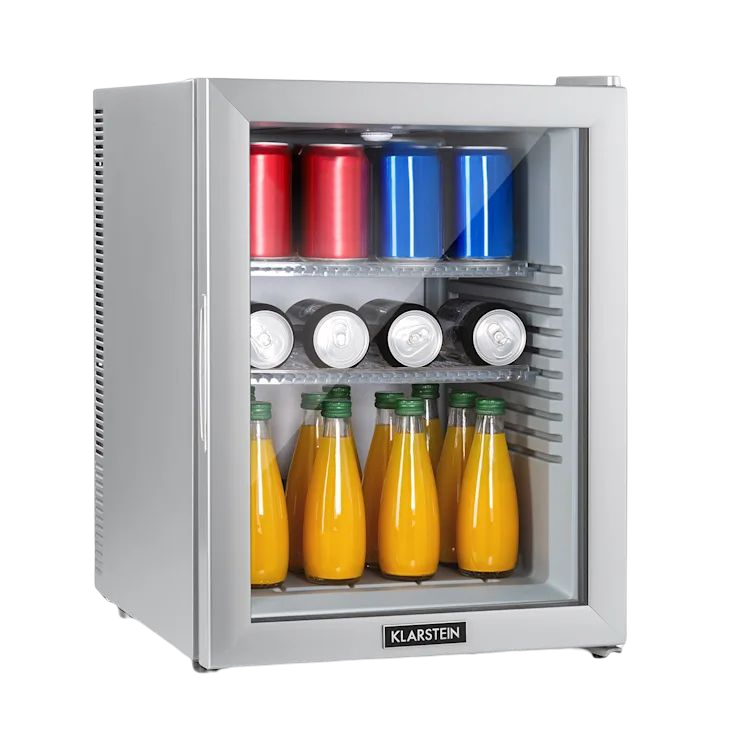 Zilver Metallic Brooklyn 42 mini-koelkast.