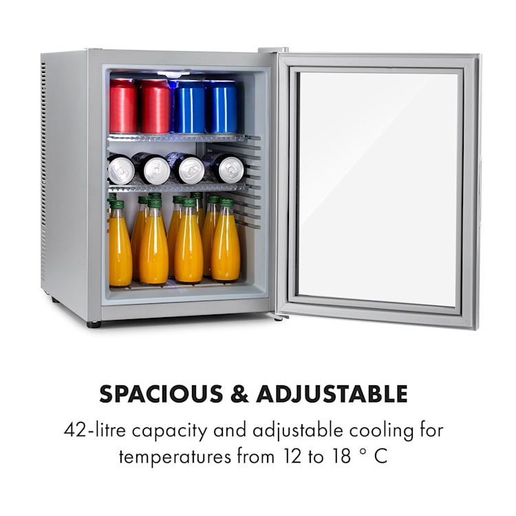 Zilver Metallic Brooklyn 42 mini-koelkast
