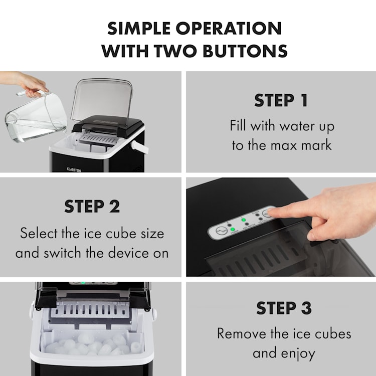 Arctic Porter ijsblokjesmachine | Zwart