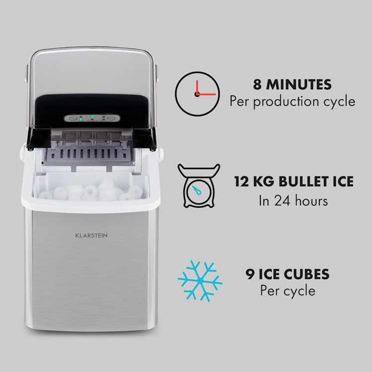 Arctic Porter ijsblokjesmachine | Zwart - Zilver