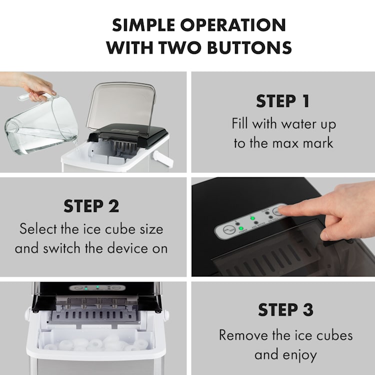 Arctic Porter ijsblokjesmachine | Zwart - Zilver