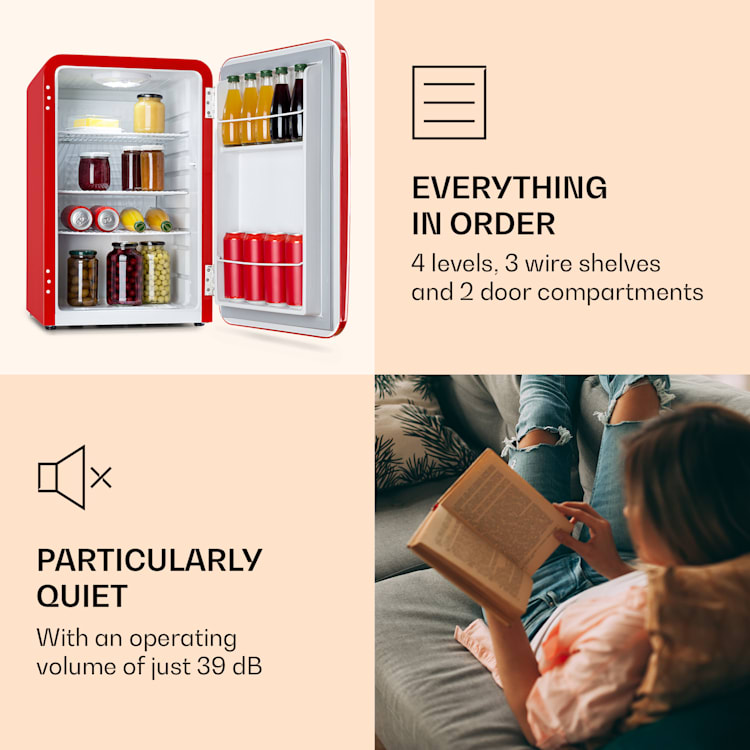 Audrey Retro koelkast | Rood