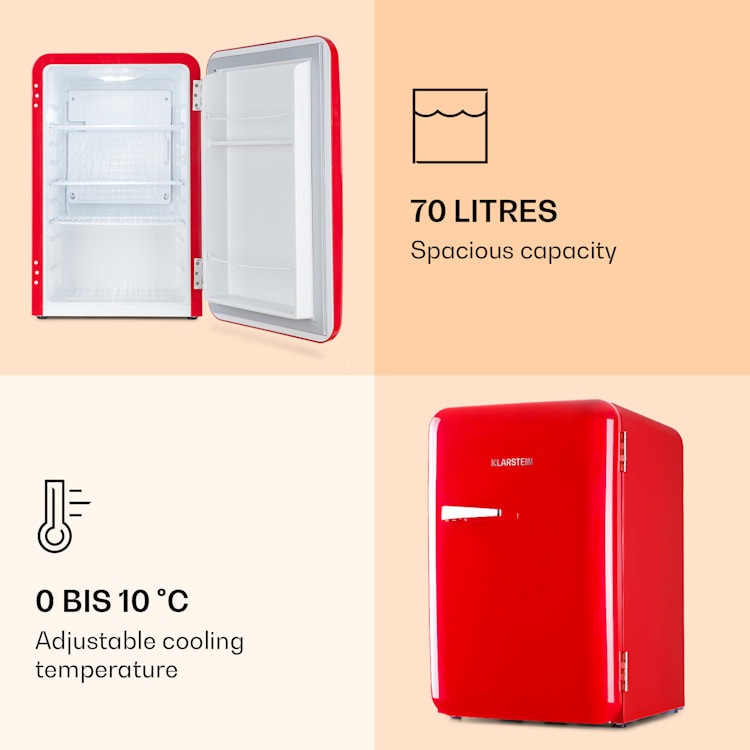 Audrey Retro koelkast | Rood