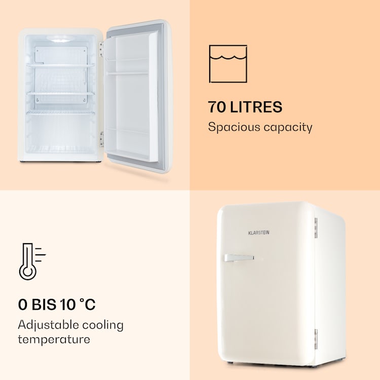 Audrey Retro koelkast | Vintage Creme