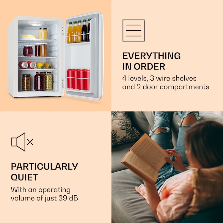 Audrey Retro koelkast | Vintage Creme