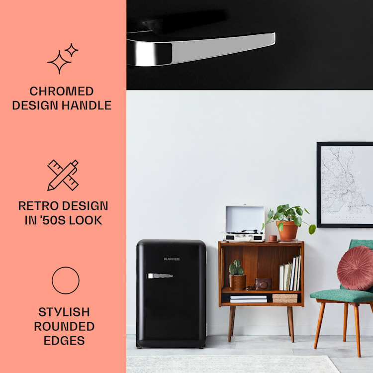Audrey Retro koelkast | Zwart