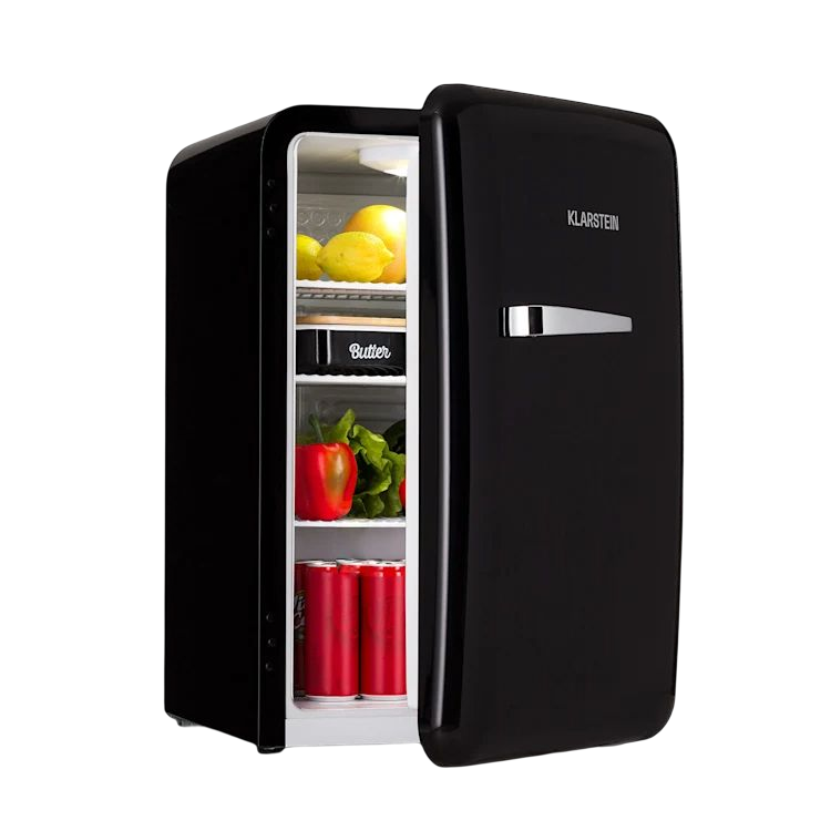 Audrey Retro koelkast | Zwart.