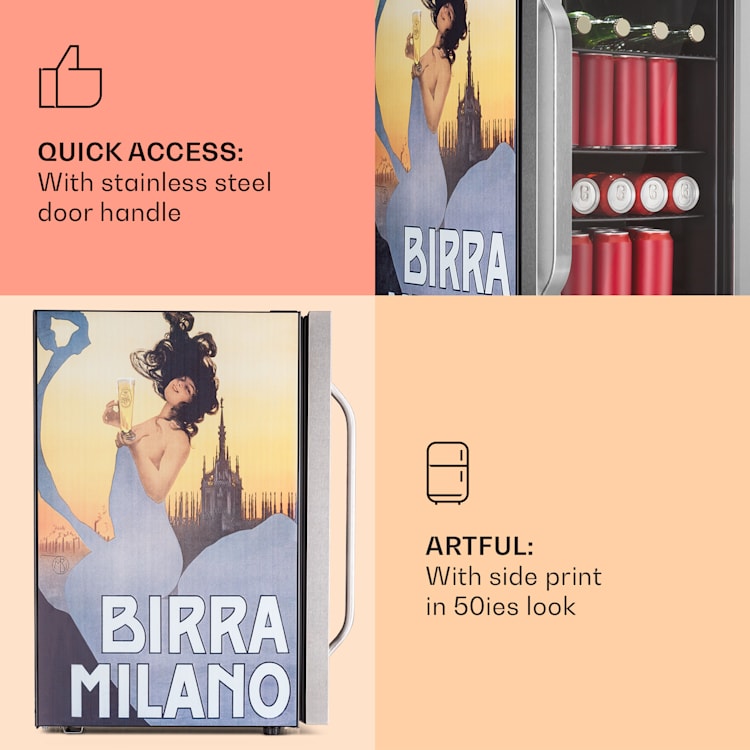 Beersafe 70 Birra Milano Edition koelkast | Zilver