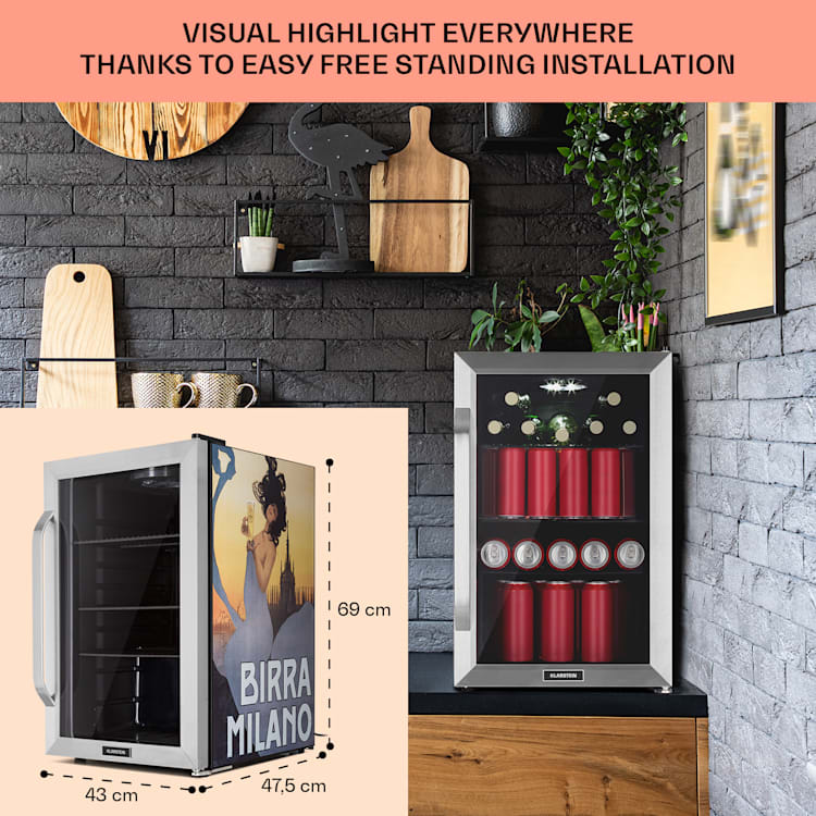 Beersafe 70 Birra Milano Edition koelkast | Zilver