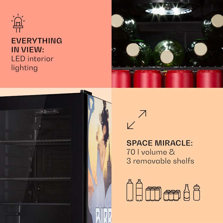 Beersafe 70 Birra Milano Edition koelkast | Zwart