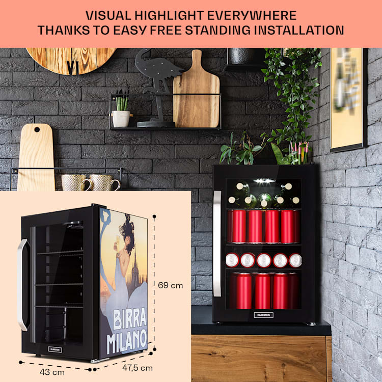 Beersafe 70 Birra Milano Edition koelkast | Zwart