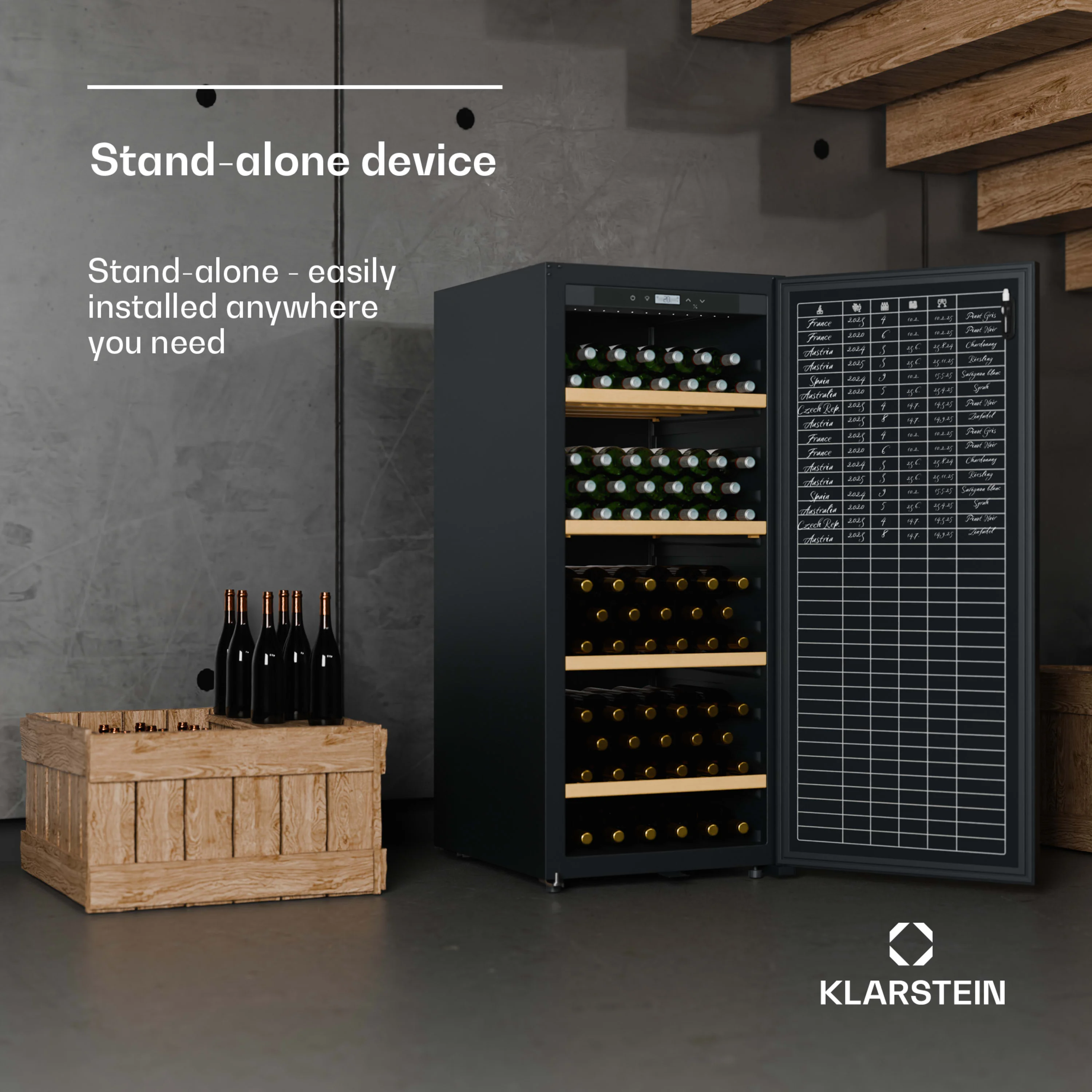 Zwarte CellarMax 155 Uno wijnkoelkast