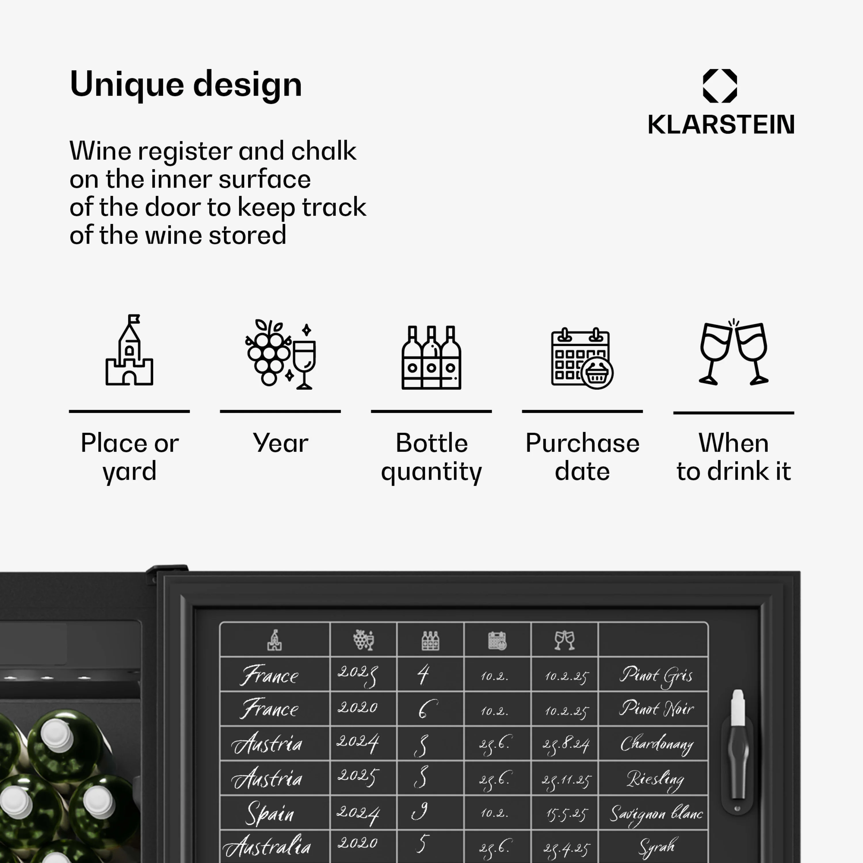 Zwarte CellarMax 155 Uno wijnkoelkast